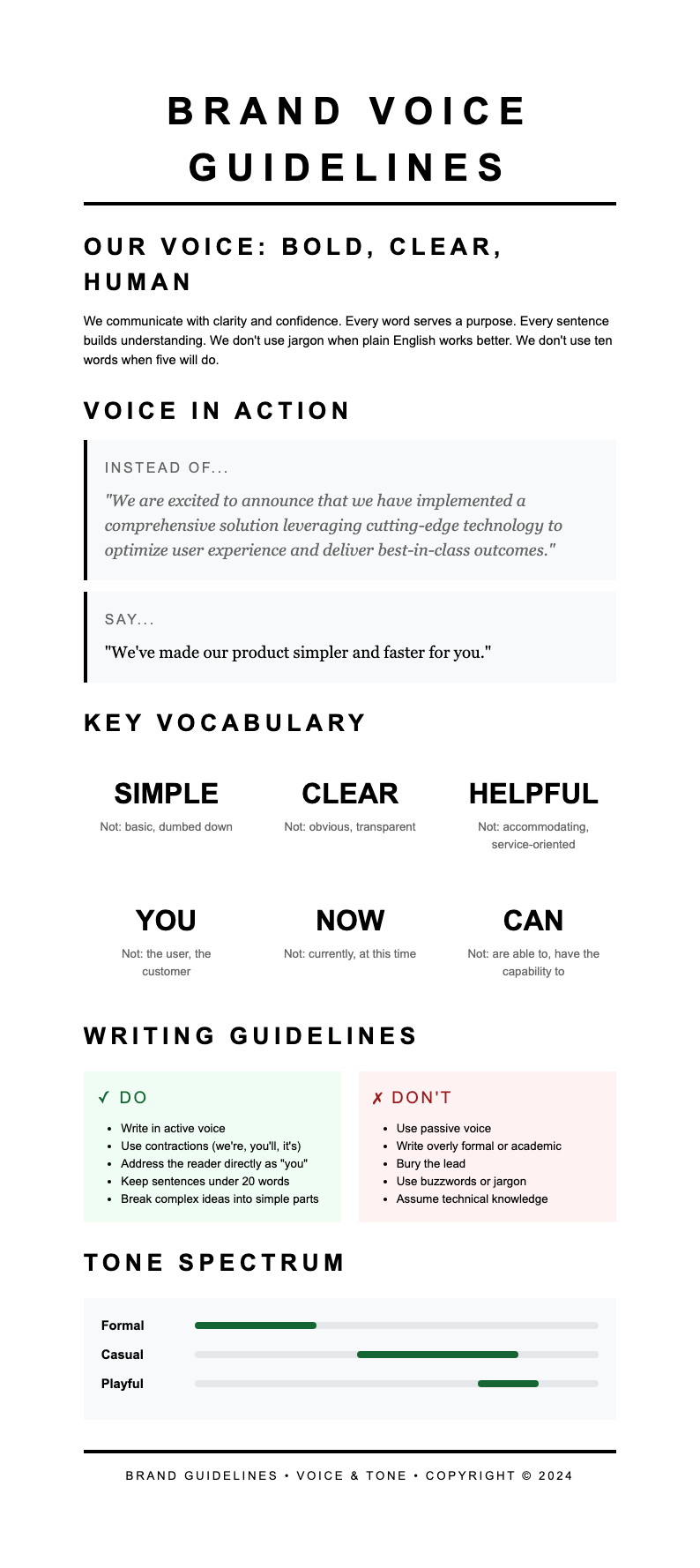 Typographic only process document